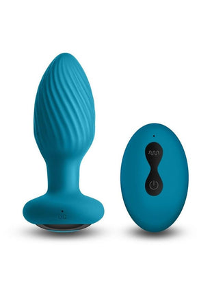 Inya Alpine Rechargeable Silicone Anal Plug with Remote Control - Teal
