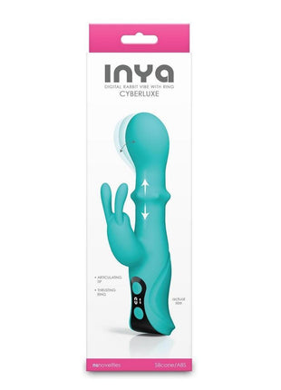 Inya Cyberluxe Rechargeable Silicone Rabbit Vibrator - Aqua/Blue