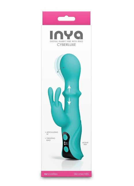 Inya Cyberluxe Rechargeable Silicone Rabbit Vibrator - Aqua/Blue