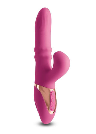 Inya Enamour Rechargeable Silicone Rabbit Vibrator with Air Pulse Clitoral Stimulator - Pink