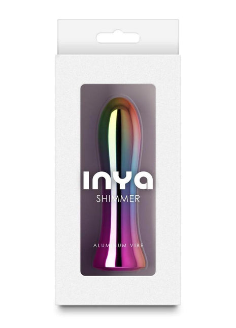 Inya Shimmer Rechargeable Steel Vibrator - Metal/Multicolor