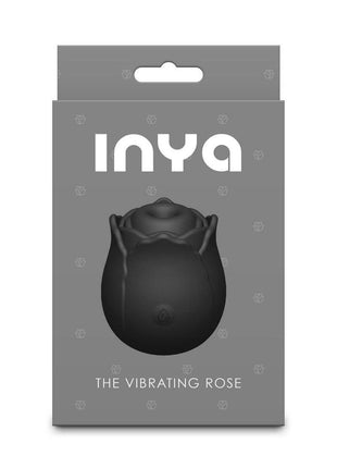 Inya The Vibrating Rose Rechargeable Silicone Clitoral Vibrator - Black