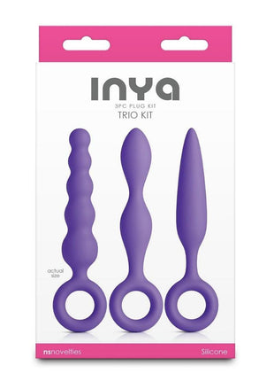 Inya Trio Silicone Anal Plug Kit - Purple - 3 Piece