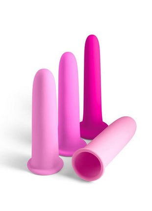 Inya Vibrating Gliders Rechargeable Silicone Dilator - Pink - 4 Piece/Set