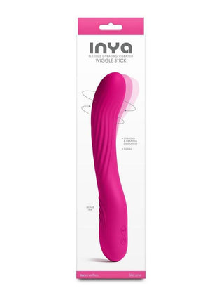 Inya Wiggle Stick Rechargeable Silicone Gyrating Vibrator - Pink - 7.5in
