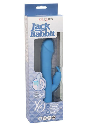 Jack Rabbit Elite Rotating Rabbit Silicone Rechargeable Vibrator - Blue