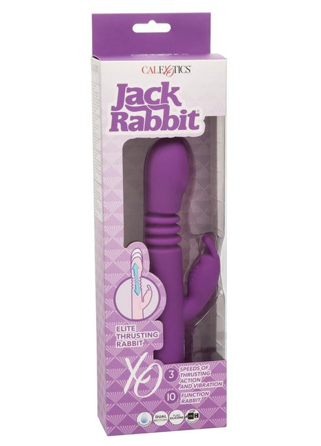 Jack Rabbit Elite Thrusting Rabbit Silicone Rechargeable Vibrator - Purple