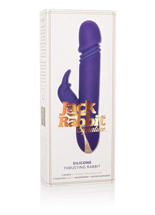 Jack Rabbit Signature Silicone Thrusting Rabbit Rechargeable Vibrator - Purple