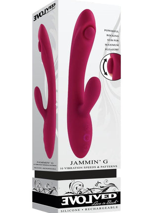 Jammin' G Rechargeable Silicone Vibrator - Red