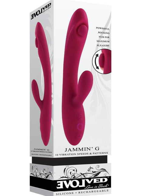 Jammin' G Rechargeable Silicone Vibrator - Red