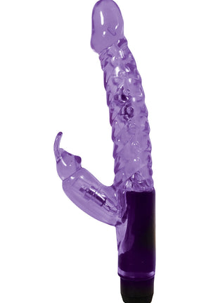 Jelly Mini Rabbit Vibro Wand Silicone Vibrator - Purple