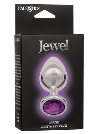 Jewel Amethyst Aluminum Anal Plug - Metal/Purple - Large