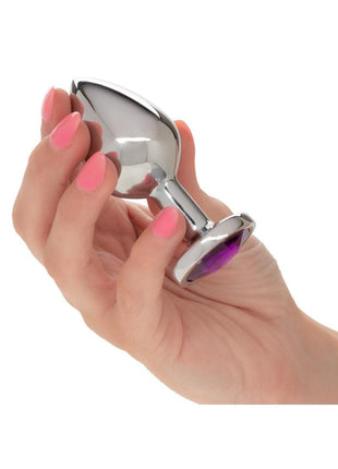 Jewel Amethyst Aluminum Anal Plug