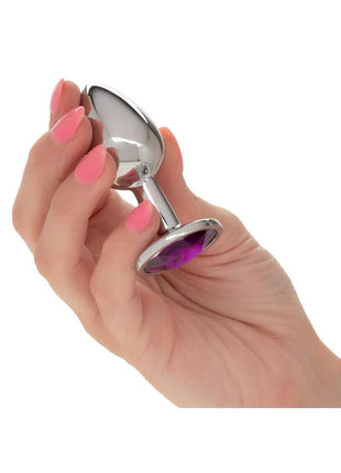 Jewel Amethyst Aluminum Anal Plug