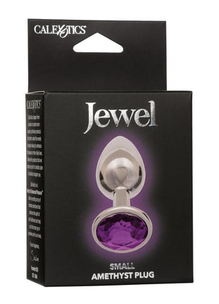 Jewel Amethyst Aluminum Anal Plug - Metal/Purple - Small