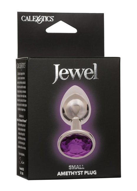 Jewel Amethyst Aluminum Anal Plug - Metal/Purple - Small