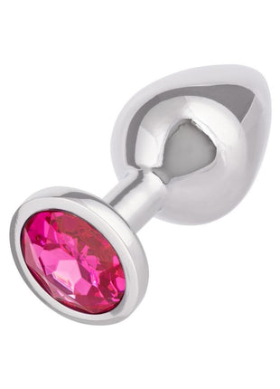 Jewel Rose Aluminum Anal Plug - Metal/Pink - Large