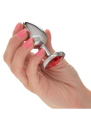 Jewel Ruby Heart Aluminum Anal Plug