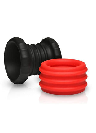Jock 2-In-1 Silicone Cock Ring - Black/Red