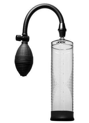 Jock Amp Up Penis Pump with Bulb - Black/Clear
