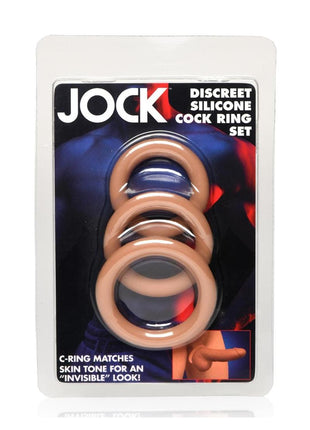 Jock Discrete Silicone Cock Ring - Caramel - Set