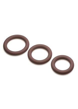 Jock Discrete Silicone Cock Ring - Chocolate - Set