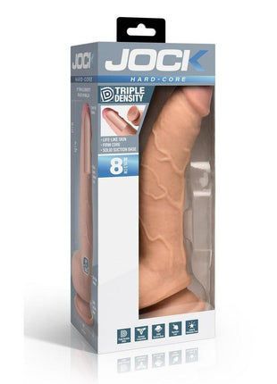 Jock Hard Core Triple Density Dildo with Balls - Vanilla - 8in
