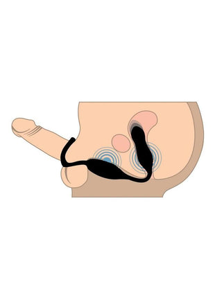 Jock Hyper Thrusting and Vibrating Rechargeable Silicone Anal Plug with C-Ring