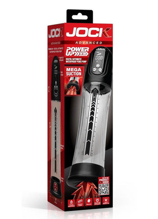 Jock Power Up Digital Automatic Waterproof Rechargeable Penis Pump - Black