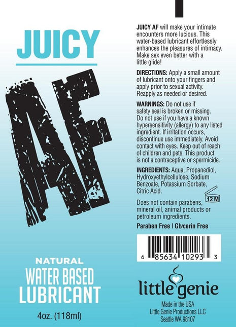 Juicy AF Natural Water Based Lubricant - 2oz