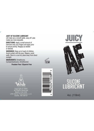 Juicy AF Silicone Lubricant - 4 Oz