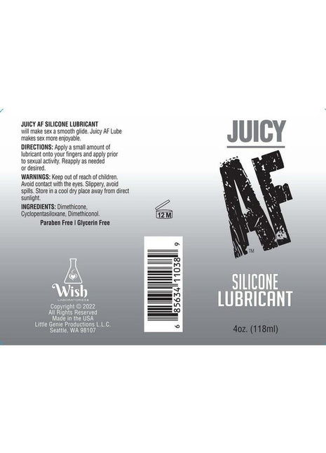 Juicy AF Silicone Lubricant - 4 Oz