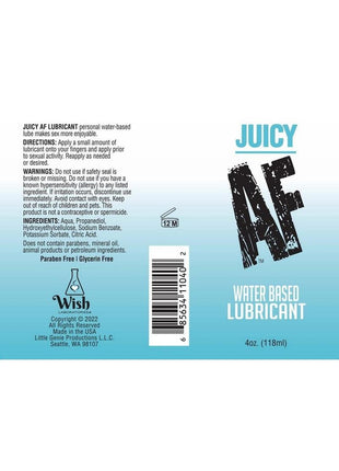 Juicy AF Water Based Lubricant - 4oz