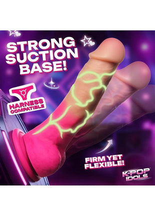 K Pop K.g. Glow In The Dark Silicone Dildo with Balls