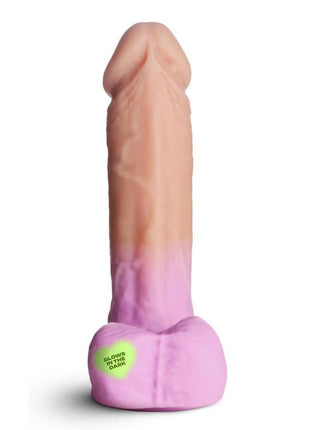 K Pop Taeon Glow In The Dark Silicone Dildo with Balls - Vanilla