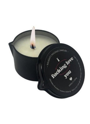 Kama Sutra Naughty Note I F*cking Love You 2oz Massage Candle with Pour Spout Tin