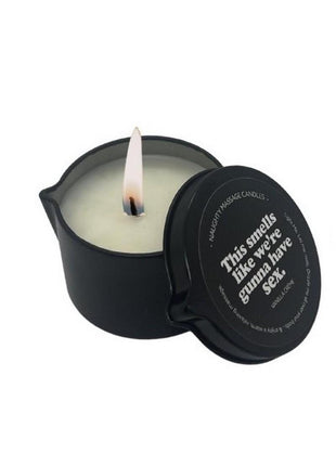 Kama Sutra Naughty Note This Smells Like We Gunna Have Sex 2oz Massage Candle with Pour Spout Tin