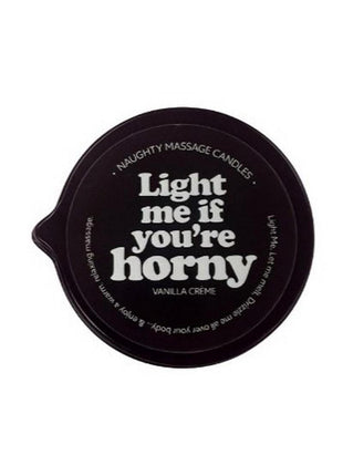 Kama Sutra Naughty Notes Light Me If You're Horny 2oz Massage Candle with Pour Spout Tin