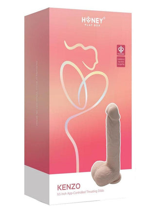 Kenzo App Controlled Big Realistic Thrusting Rechargeable Silicone Dildo - Caramel - 9.5 In
