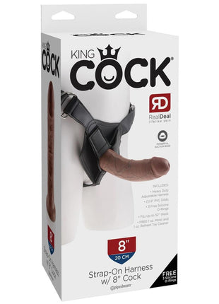 King Cock Strap-On Harness with Dildo - Chocolate - 8in