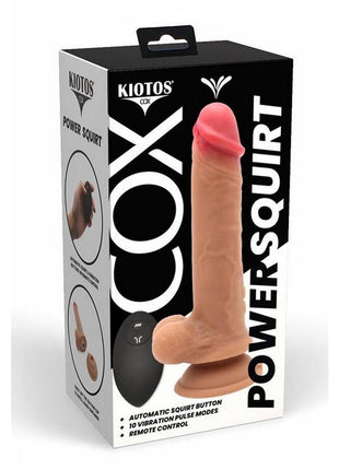 Kiotos Cox Power Squirt Vibration Rechargeable Silicone Dildo with Remote Control - Vanilla