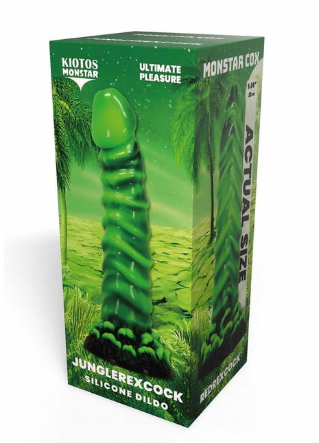 Kiotos Monstar Cox Junglerex Silicone Cock with Suction Cup - Black/Green