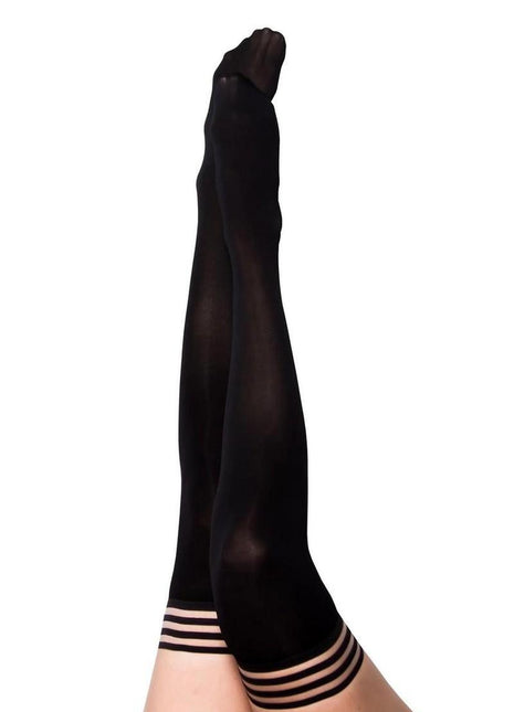 Kixies Danielle Opaque Thigh High Tights - Size A - Black - Small
