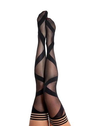 Kixies Jackie Ballet Style Thigh Highs - Size A - Black - Small