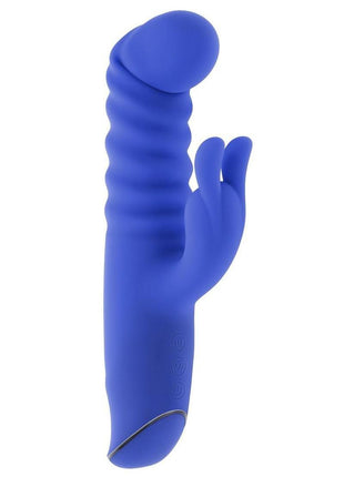 Knock Knock Rechargeable Silicone Rabbit Vibrator - Blue
