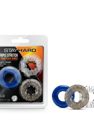Blush Stay Hard Triple Stretch Cock Rings
