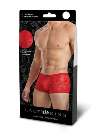 Lace King Lace Boxers - Red - Large/XLarge