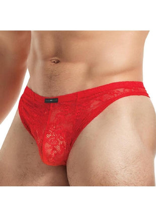 Lace King Lace Thong - Red - Large/XLarge