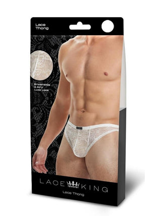 Lace King Lace Thong - White - Large/XLarge
