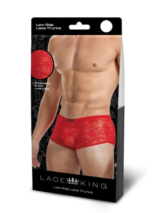 Lace King Lace Trunks - Red - Large/XLarge